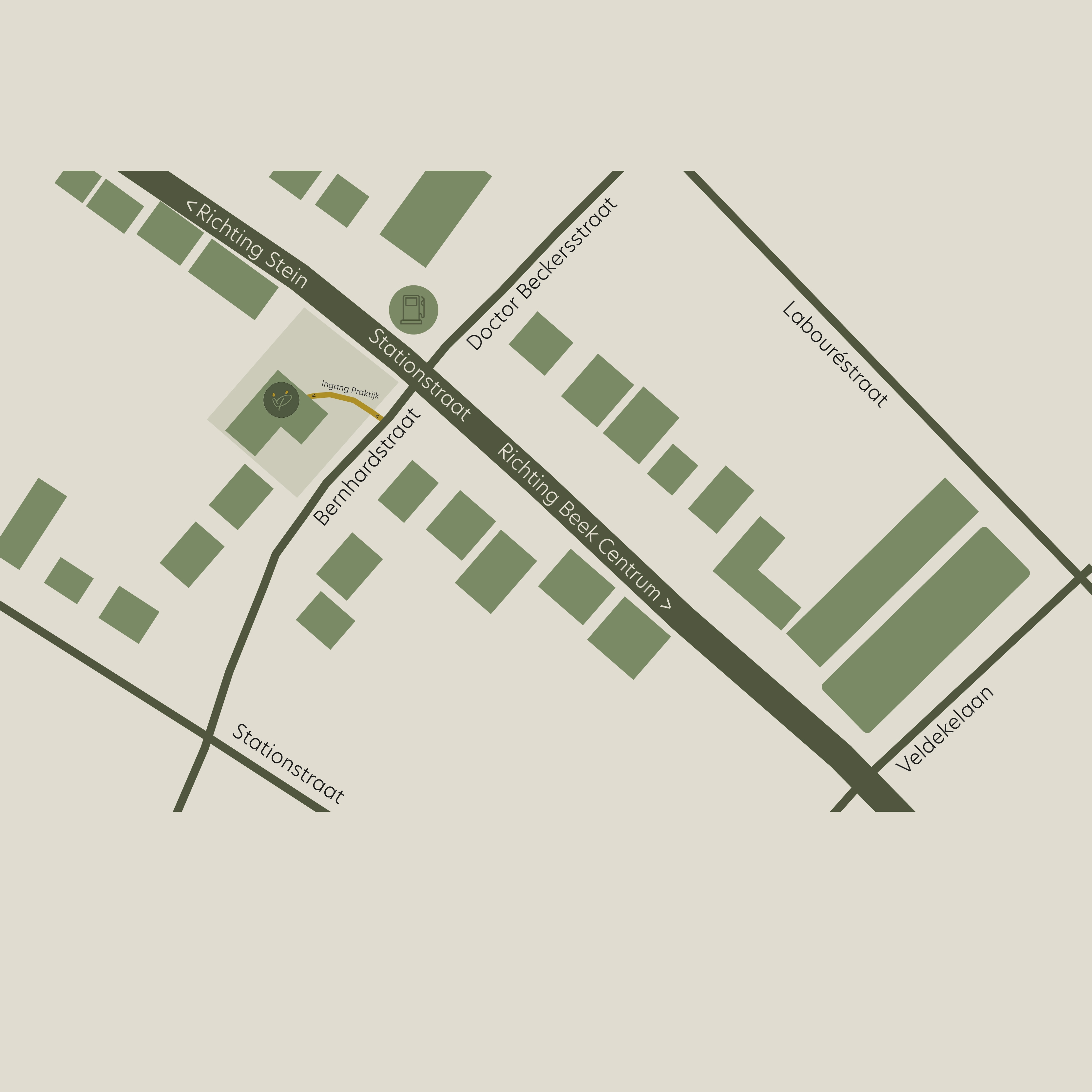 Kaart met locatie van Yvonnes Praktijk