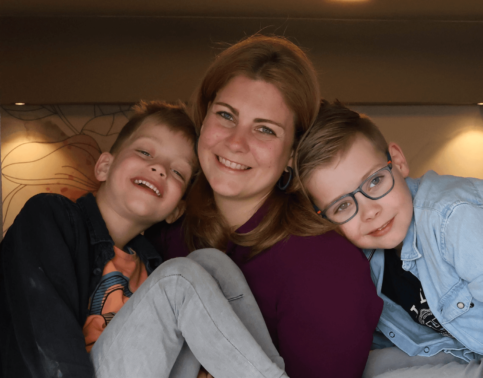 Yvonne met haar kinderen